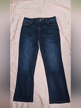 INC International Concepts Dark Blue Straight Fit Crop Jeans - 6P